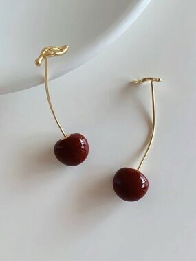 NEW Minimalist Cherry Statement Earrings - Niche Design